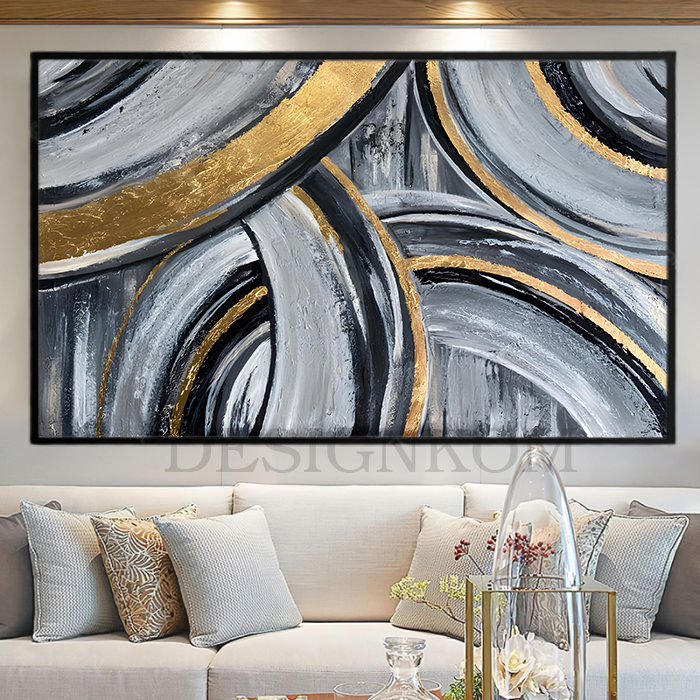 abstract circulaire grey black gold
