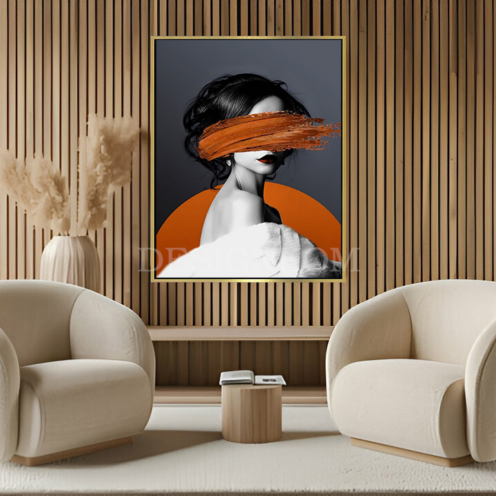 woman orange tension