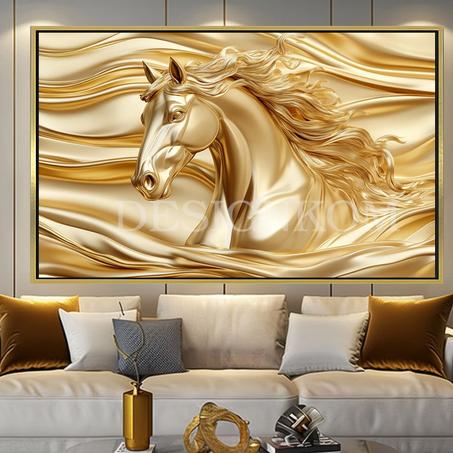 3d gold horse