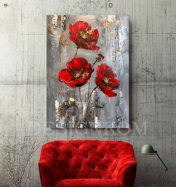 red flowers polin