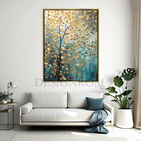 TREE IN GOLD PAINT