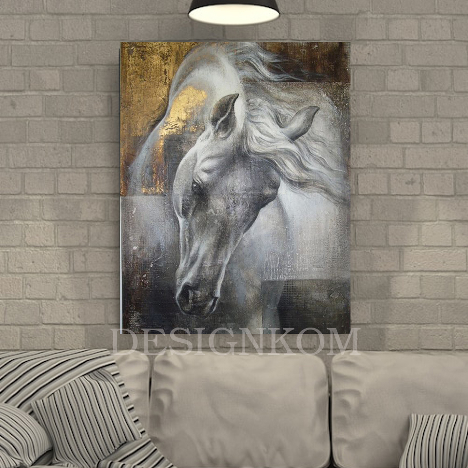 White horse neighing