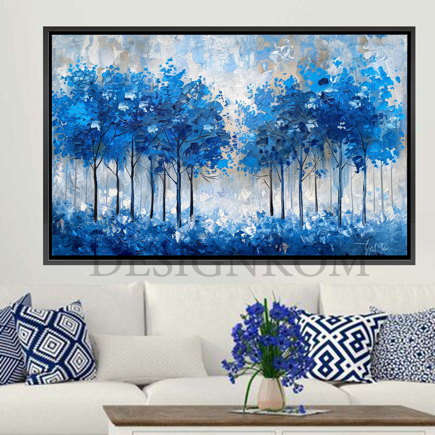 forest blue tree forest