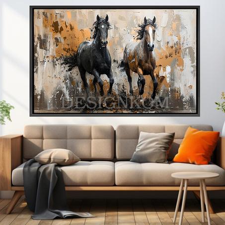 black brown horses protesting