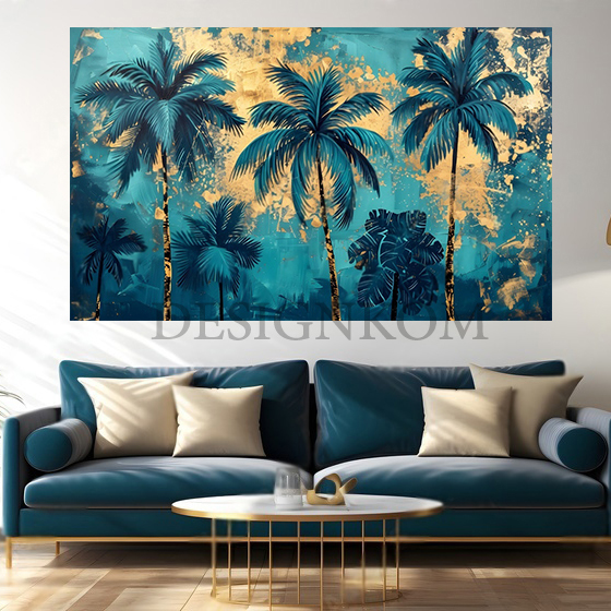 forest palms green gold