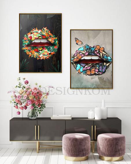 LIPS FLOWER BUTTERFLY STYLE