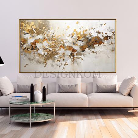 gold white flowers