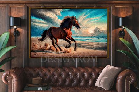 STRONG HORSE HAGGING IN SEA