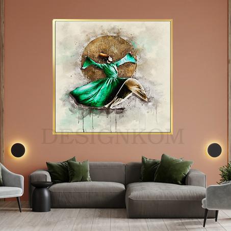 Sufi Whirling Dervish in Motion – Spiritual Art