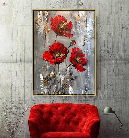 red flowers polin
