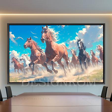 Galloping horses and Birds