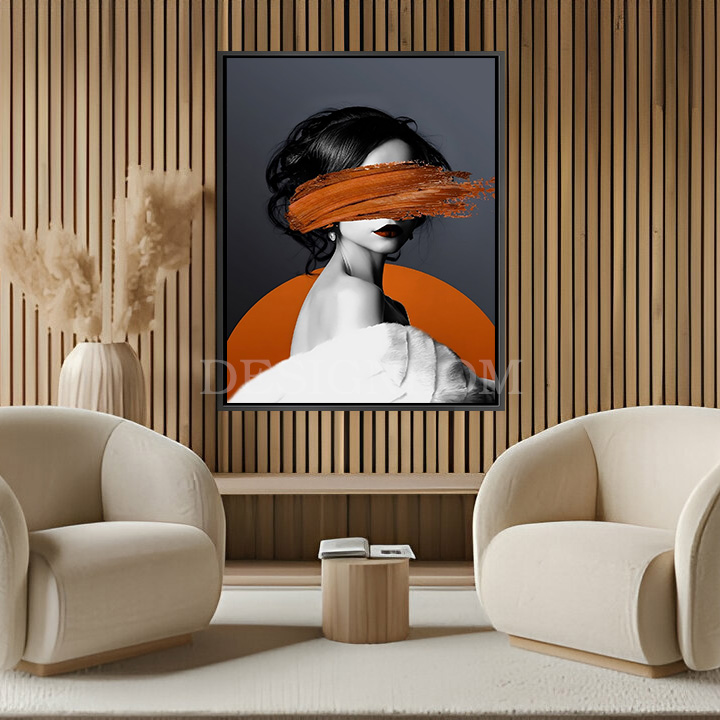 woman orange tension