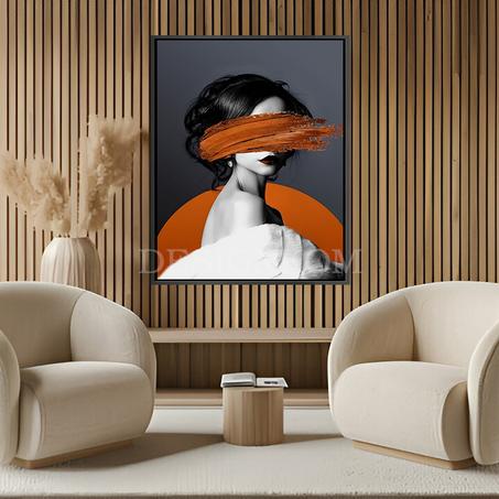 woman orange tension