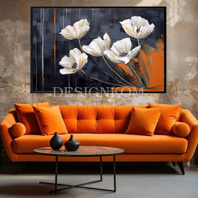 flowers growing in orange black