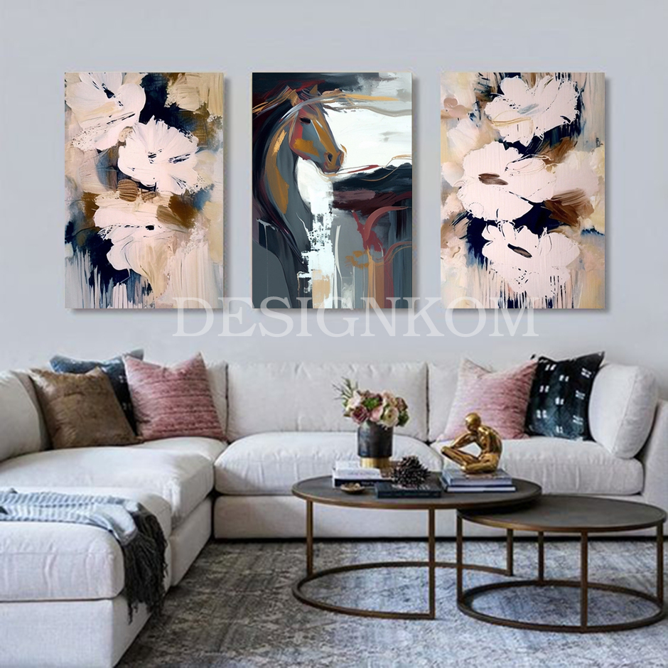 soul horse in pink flowers