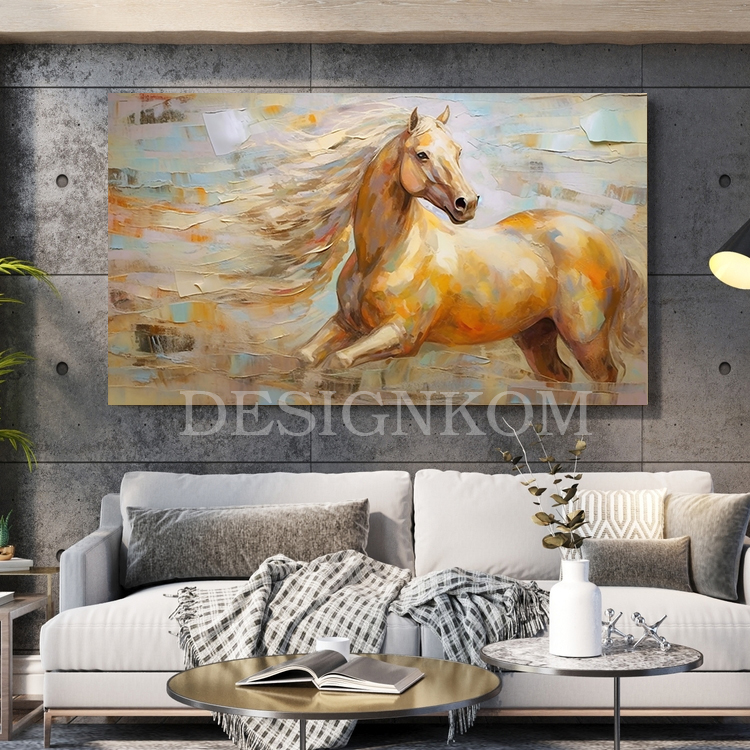 Abstract paint horse hair cair