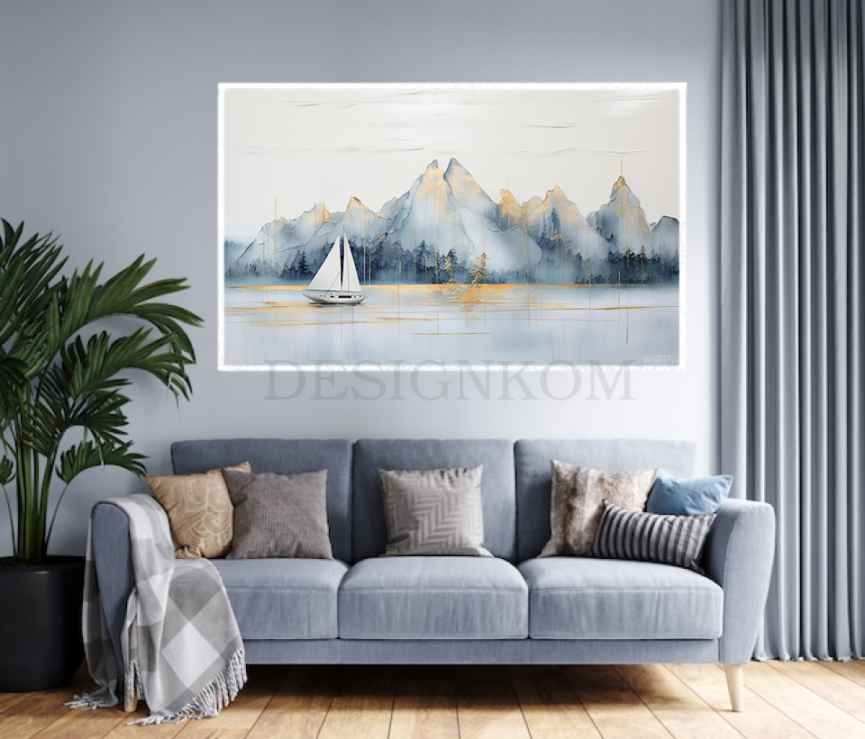 LANDSCAP MAUNTAIN BOAT RIVER
