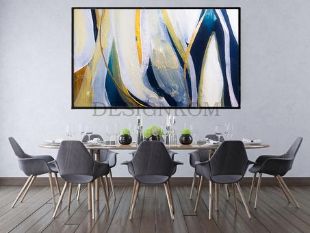 ABSTRACT BKUE YELLOW STYLE PAINT