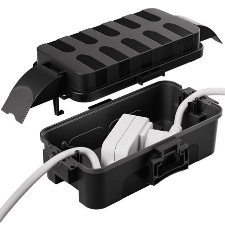 Flemoon - Caja eléctrica para exteriores impermeable con cubiertas protectoras desmontables, cubierta de cable de extensión