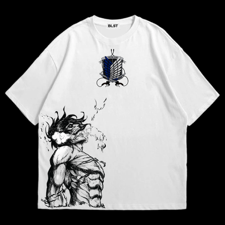EREN WHITE OVERSIZED T-SHIRT