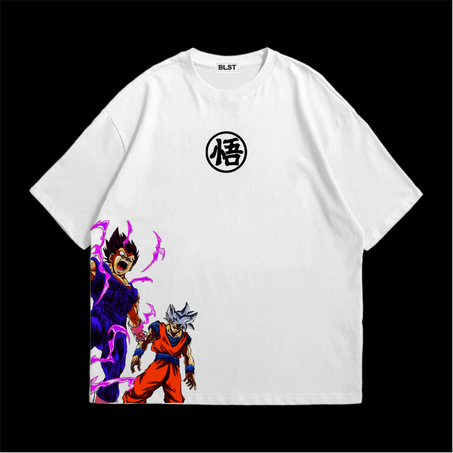 GOKU & VEGITA WHITE OVERSIZED T-SHIRT