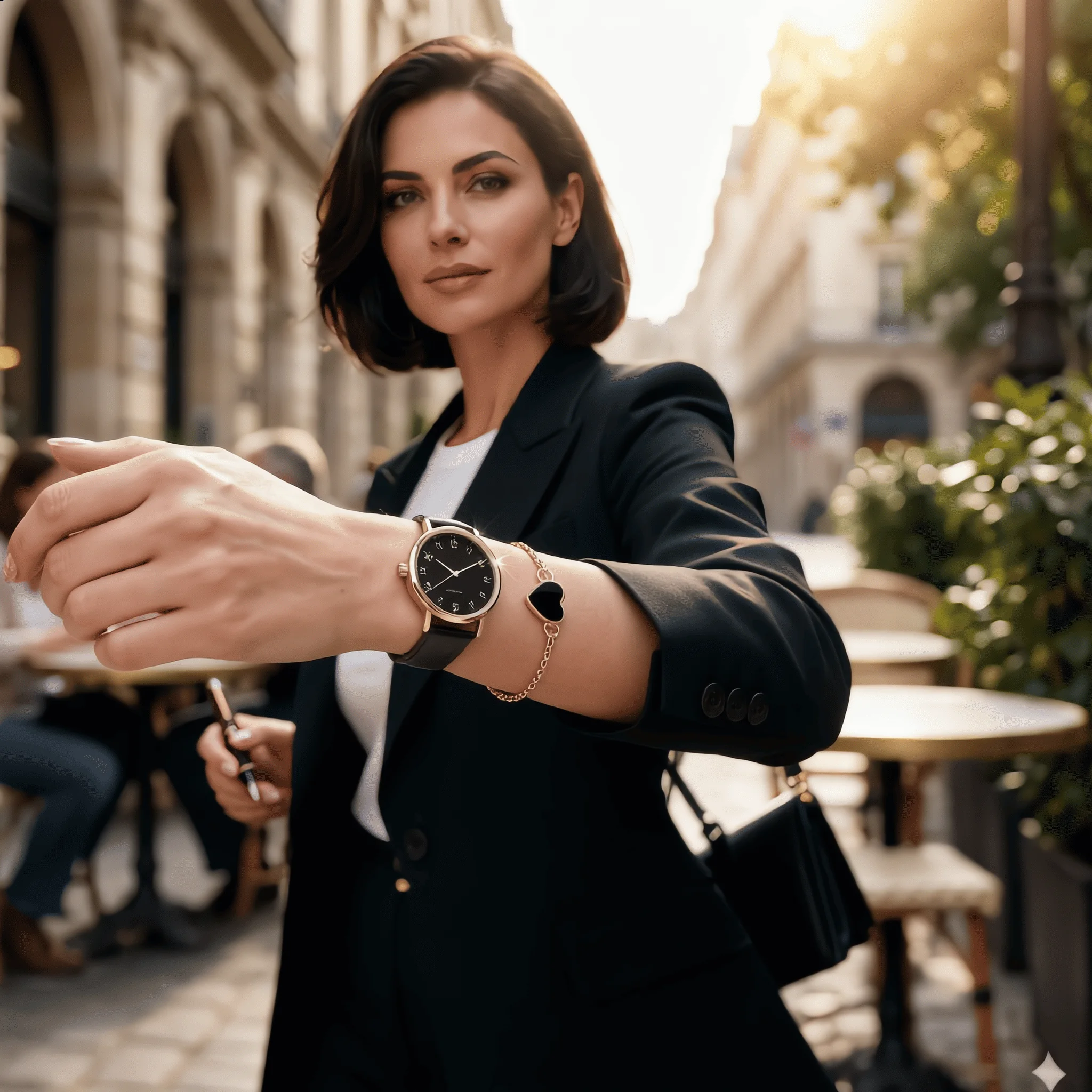 BIANCA — Black & White Watch Set, 4 Pieces of Pure Elegance