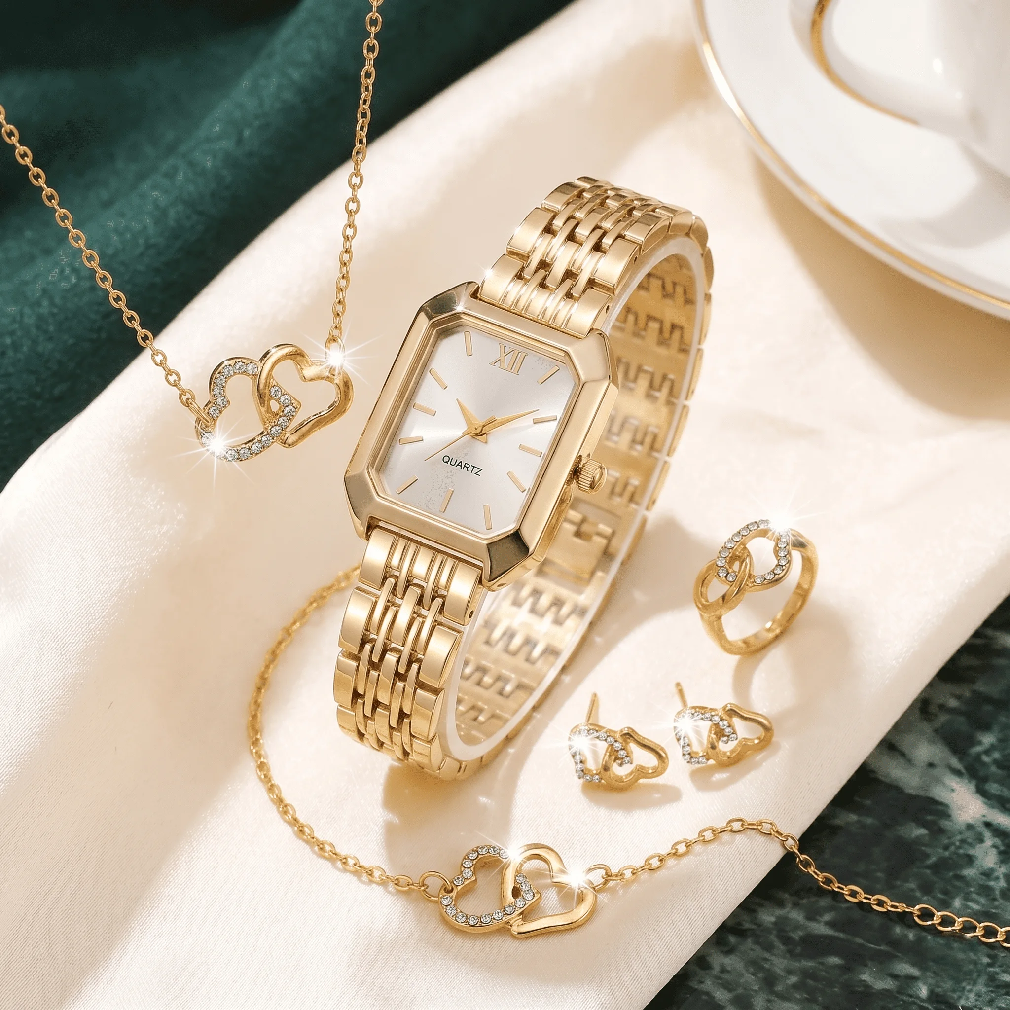 Serena™ 5-Piece Royal Elegance Watch & Jewelry Set