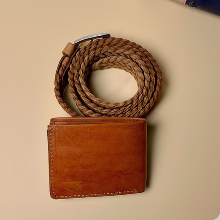 Porte-monnaie et ceinture en cuir