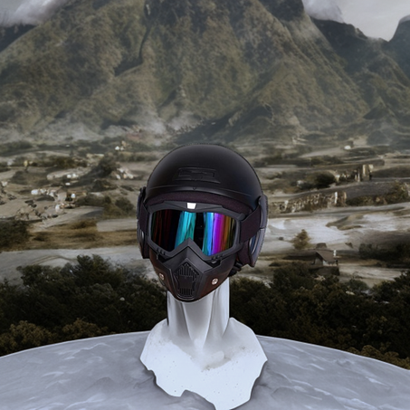 تحتاج لخوذة..لدينا احسن خوذة ذو قناع للوجه للوقاية من التقلبات المناخية و من اشعة الشمس ..سارع واطلبه الان