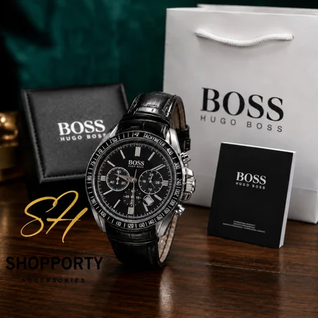 boss cuir croco noir fond noir