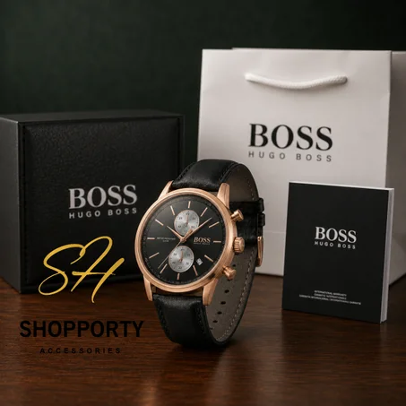 hugo boss cuir noir/bronze