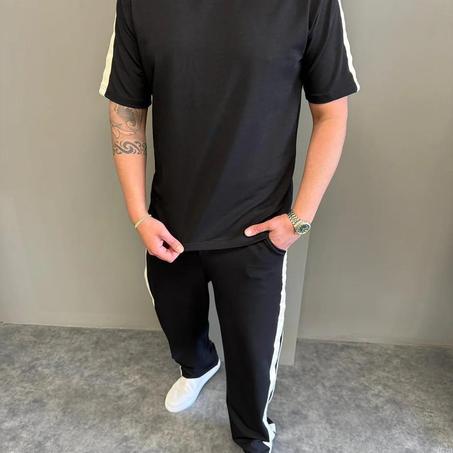 Costume rayé tissu scuba