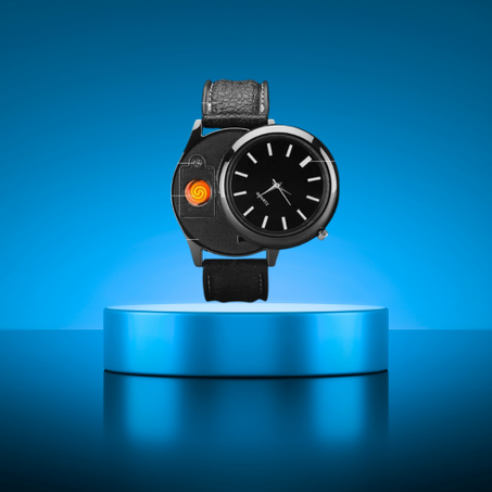 ساعة مع ولاعة سجائر