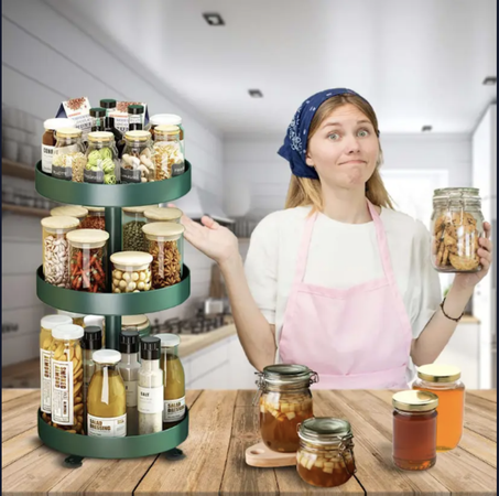 منظم المطبخ الدوّار 360° متعدد الطبقات