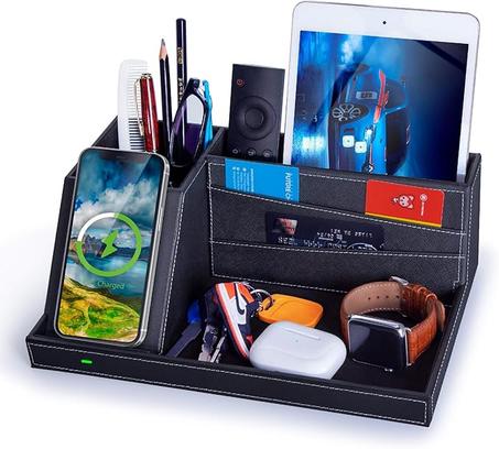 قاعدة شحن لاسلكية سريعة مع منظم مكتب