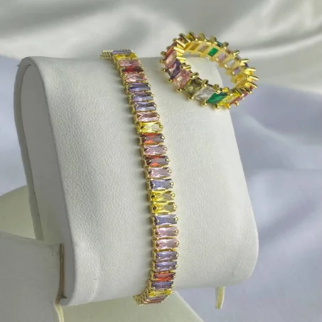 سوار متعدد الألوان مع 1 خاتم Multi-coloured bracelet 1 ring