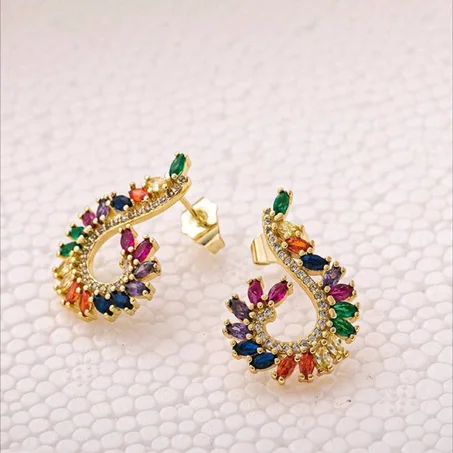 مجموعة من الأقراط متعددة الألوان Set of multicoloured earrings -Xuping E002