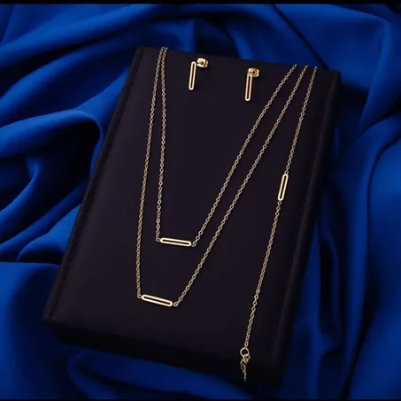 مجموعة قلادتين ، وسوار، وأقراط Ensemble 2 necklaces, bracelet, and earrings- Xuping- 063