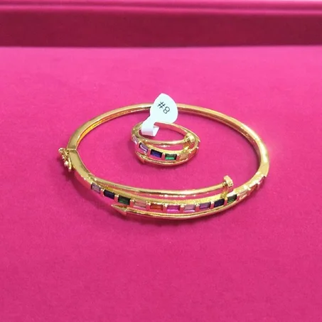 طقم خاتم وسوار متعدد الالوان Multicoloured set of a ring and a bracelet - Xuping S007