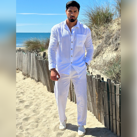 ENSEMBLE LIN CHEMISE ET PANTALON