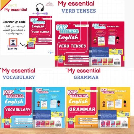 Essentiel pack de 8 livres pour apprendre la grammaire française et anglaise