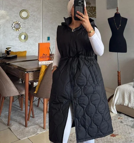 Hooded Quilted Women's Puffer Gilet