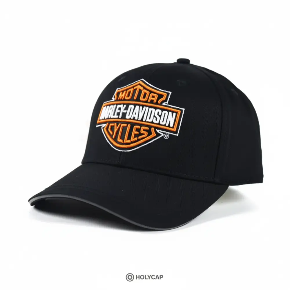 Casquette Harley-Davidson noire et orange – Style authentique