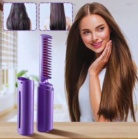 مشط فرد الشعر المصغر – أداة تصفيف محمولة ولطيفة على الشعر  مع شحن USB