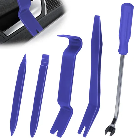 BFXM 5 piezas de kit de herramientas de extracción de tapicería para automóviles, kit de herramientas de clip y palancas sin arañazos de plástico, kit de herramientas de remaches para puerta 