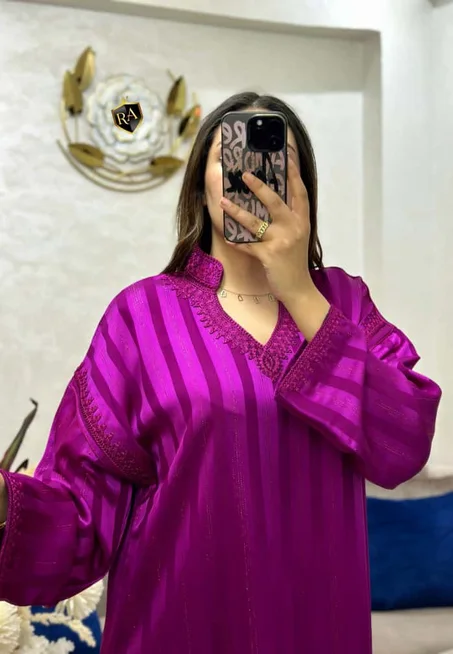 Robe gandoura en crêpe jawhara trés bonne qualité