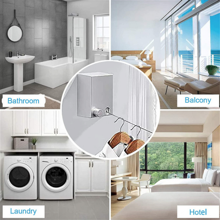 Corde à linge murale réglable pour sécher les vêtements