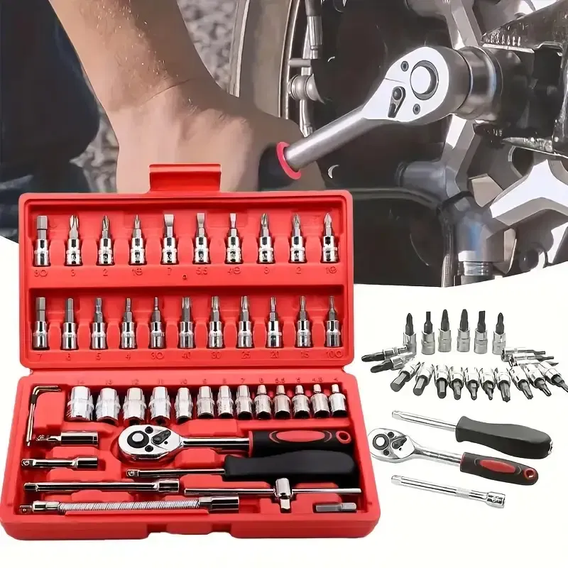 🛠️ Coffret Cliquet 46 pièces – Douilles & Embouts