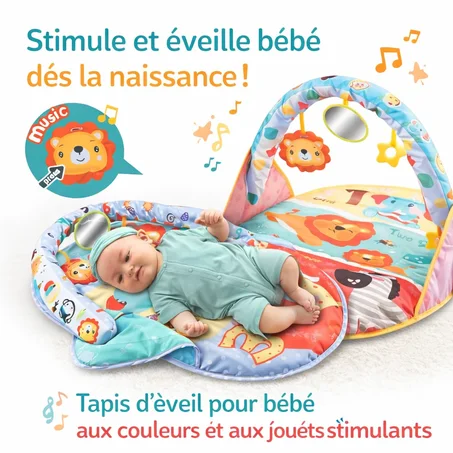 🧸 Tapis d’Éveil Bébé avec Arche & Musique