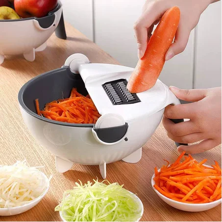 قطاعة خضر مع سلة تجفيف
